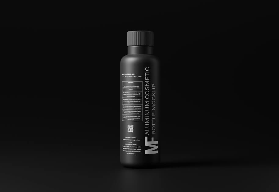 Aluminum cosmetic bottle mockup